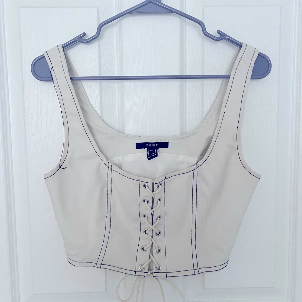 White corset top